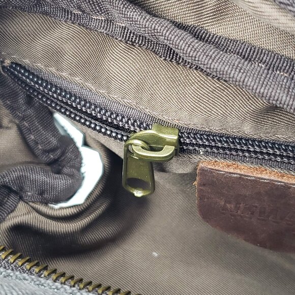 Newhey Attache Bag Canvas Zip Around Leather Strap Travel Toiletry Holder - Picture 8 of 10